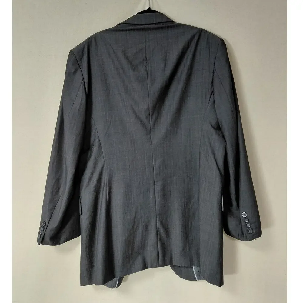 Fortini Virgin Merino 3-Button Suit Jacket Blazer Men See Measurements
